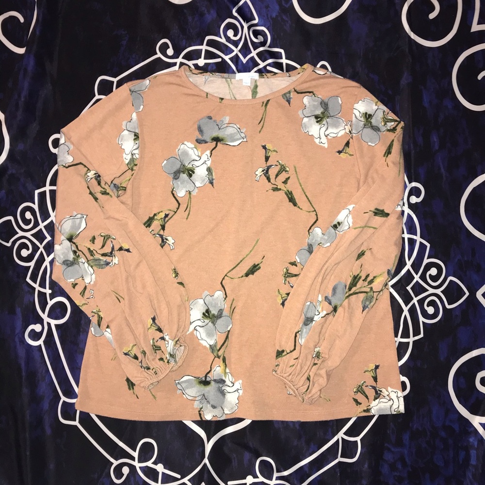 Orange Floral Long Sleeve